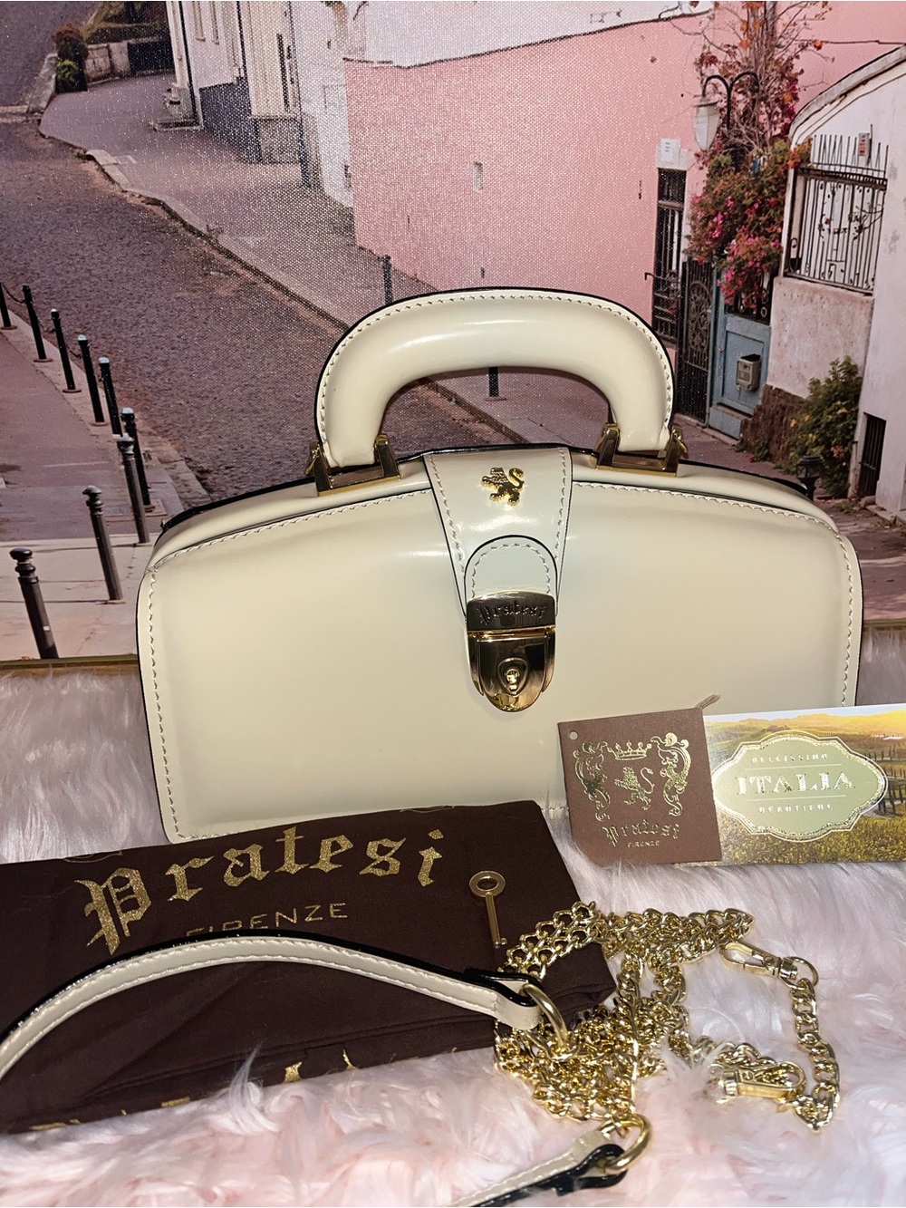 Pratesi Lady Brunelleschi Patent Leather Handbag FULL SET